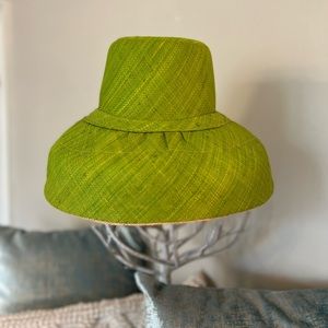 Lime Green Straw Hat